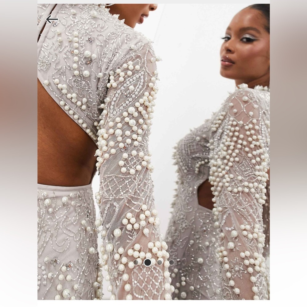 ASOS Edition Pearl-Studded Midi Dress - Picture 2 of 5